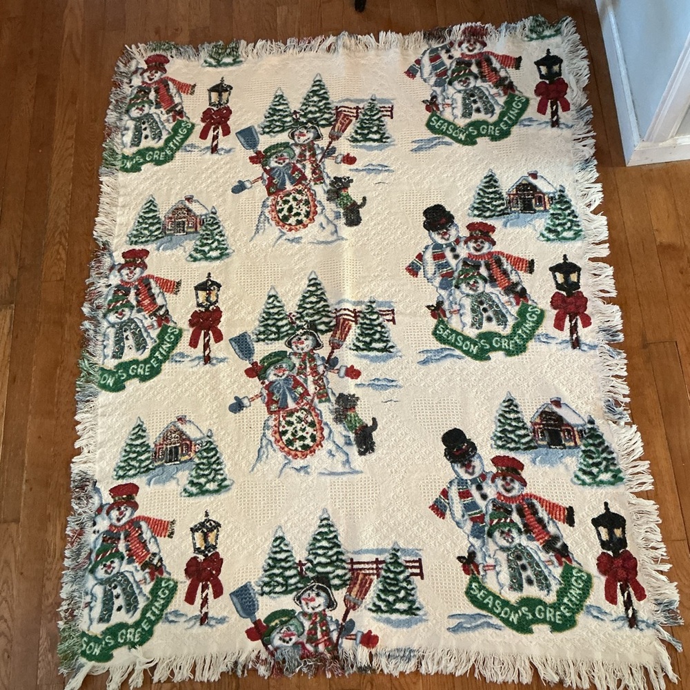Holiday Snowman Throw‎ Blanket with Festive Design